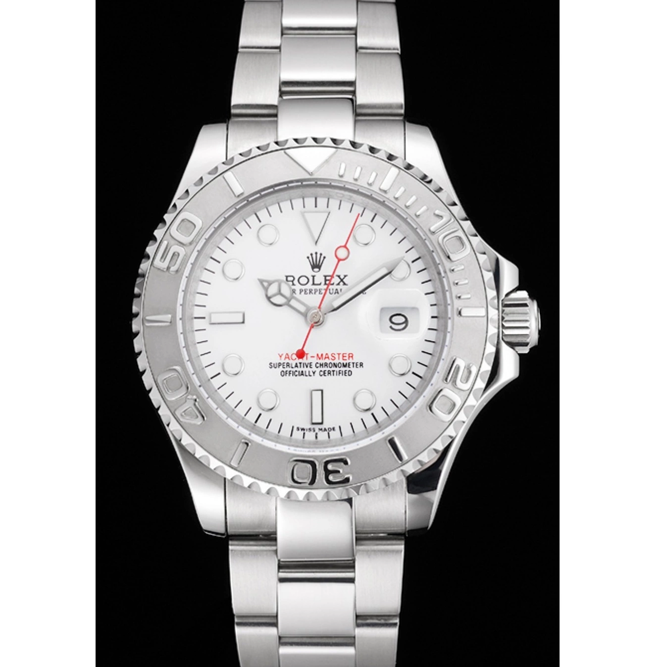 Good Copy Rolex Watches Yacht-Master Dial Bracelet And Case Steel Staniless Swiss Rolex White 0815